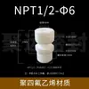 Conector de Terminal Reto de PTFE Politetrafluoroetileno PE Resistente a Ácido e Alcali Resistente a Altas Temperaturas Conector de Mangueira com Rosca Externa