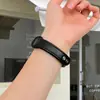 Correa Compatible con Huawei Band 11 Pro, Band 8/9/10 NFC, Pulsera de mujer en forma de cruz con doble remache de napa