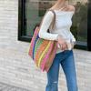 Suministro Transfronterizo Bolsa de Paja de Verano de Gran Capacidad Bolso de Hombro Estilo Ins Bolso Tote Bolsa Tejida a Mano Nicho