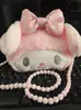Nueva Super Lindo Ins Lindo Lazo Conejo Peluche Mochila Suave Niña Grande pequeño tamaño Cabeza de Conejo Hombro Único Almacenamiento