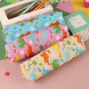 Estojo fofo estampado, couro PU, bolsa simples e de grande capacidade para material escolar de estudante, bolsa para guardar lápis, material escolar para volta às aulas atacado