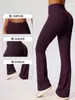 Pantalones de yoga acampanados estilo europeo y americano, secado rápido, cepillado de doble cara, cintura alta, realce de glúteos invisible, pantalones deportivos de fitness ligeramente anchos 52338