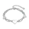 Pulsera apilada de doble capa de acero de titanio europea y americana para mujer al por mayor estilo ins mariposa amor moda joyería de acero inoxidable