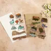 Adesivos transparentes de desenho animado para copo de água DIY, adesivos transparentes de PVC dupla face personalizados feitos sob encomenda