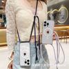Funda para teléfono con cordón cruzado adecuada para 17Promax, Funda protectora transparente anti-caídas magnética Magsafe para Apple 14Pro