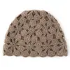 Gorro de Cachemira Tejido a Mano con Corte en la Punta Doble Capa para Mujer Puro Cálido Cachemira Crochetada Nuevo Color Verde Terciopelo