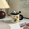 Taza Panda Creativa de Dibujos Animados Regalo de Cumpleaños Taza para Niñas Hogar con Tapa Regalo de Acompañamiento para Parejas de Alto Valor