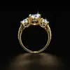 Anillo de Estrella de Plata S925 Anillo Cerrado de Moissanita Anillo de Oro de 18K Fuente Transfronteriza En stock Al por mayor