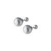 Pendientes Redondos Esmerilados Estilo Ins de Plata S925 Nalan Otoño Nuevo Exquisito Joyería para Orejas de Mujer M02873