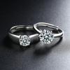 Anel de Casal Estilo Coreano Estilo Fresco Simples Zircônia Anel Aberto Diamante Joia de Mão