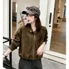 Jaqueta curta de moda retrô Melard para mulheres, nova coleção de outono, jaqueta de motociclista com gola alta, estilo coreano, top versátil