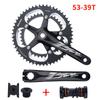 Bielas de Doble Plato para Bicicleta de Carretera Bolany Aleación de Aluminio Disco 170mm 53-39t Biela Piñón de Bicicleta