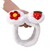 Procesamiento de diadema de flor de fresa de lazo elástico individual personalizada, banda para el pelo de franela de plátano y piña para niña linda