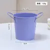 Cubo Metálico Mini Color Caramelo Cubo Pequeño de Metal Portalápices de Escritorio Cubo Decorativo de Almacenamiento Maceta Pequeña para Planta Suculenta