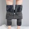 Jeans Ajustados Gruesos con Forro de Polar para Mujer, de Cintura Alta, Adelgazantes y Cálidos para el Invierno, para Usar al Aire Libre