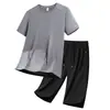 Traje Deportivo de Verano 2026 Más Vendido, Talla Grande de Seda de Hielo de Secado Rápido Conjunto Deportivo Casual, Camiseta de Manga Corta, Pantalones Cortos y Pantalones Capri
