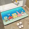 Felpudo de Barro Diatomeas de Dibujos Animados Anime Bob Esponja, Felpudo para Puerta de Baño Resistente a Manchas y al Desgaste, Felpudo Antideslizante Absorbente de Agua para Baño