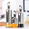 Botella de Aceite de Acero Inoxidable y Vidrio para Cocina y Hogar con Escala, Botella de Condimento de Grado Alimenticio, Anti-goteo, a Prueba de Fugas, Olla para Salsa de Soja, Vinagre y Aceite
