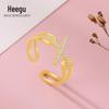 Hee goo J0149 S925 prata micro-incrustado zircão cruz anel temperamento design de moda comida anel de dedo ins anel
