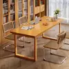 Escritorio de Madera Maciza, Escritorio que se Puede Usar como Sala de Estar, Escritorio Largo Grande para Leer y Estudiar, Escritorio Largo Doble para Computadora de Uso Doméstico