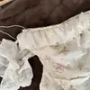 Top de tirantes floral ajustado estilo francés con hombros descubiertos, volantes y fruncido en la cintura
