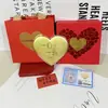 Popular Regalo de Oro Puro 999 de Shuibei para el Festival Qixi: Un Corazón, Un Amor, Princesa, Por Favor Hazte Rica, Pastel Corazón de Amor Souvenir