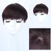 Peluca corta recta para mujer para la parte superior de la cabeza, adecuada para madres de mediana edad y mayores, cabello real para cubrir las canas, peluca fina para la parte superior para mujeres