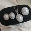 Explosões de agulha de prata 18K banhado a ouro micro cravejado zircônia brincos triângulo colar anel suporte vazio brincos DIY acessórios de pérola