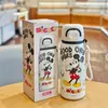 Taza Térmica de Acero Inoxidable para Doble Bebida con Dibujos, Vacío, Taza Infantil con Popote, Stitch Taza para Doble Bebida, Mickey Taza de Agua para Estudiante