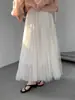 [Artículos en Liquidación, Sin Devoluciones ni Cambios] Falda de Gasa Fluida Nublada, Falda de Malla Suave Estilo Hada, Falda Versátil de Corte A para Mujer