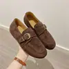 Zapatos Birkenstock con Hebilla Retro 2026 Otoño Nueva Versión Coreana Mocasines Versátiles Slip-On Zapatos de Mujer