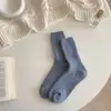 Meias de Lã Grossas de Inverno Femininas de Cano Médio Meias Quentes Macias de Cano Médio Estilo Coreano Ins Meias Folgadas Caneladas Meias Femininas