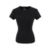 Top de manga corta con cuello redondo pequeño de Lyocell Tencel de doce colores, nuevo estilo verano 2025, ligero y transpirable, efecto adelgazante, camiseta