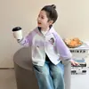 Jaqueta Infantil Primavera e Outono 2026 Nova Estilosa Moda Primavera Infantil Jaqueta Casual para Meninas Jaqueta de Baseball de Primavera
