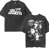 Lista de Álbuns Transfronteiriços do Aliexpress Camiseta de Algodão Lavada com Estampa Graffiti Camiseta Inspirada nos Arctic Monkeys para Homens e Mulheres