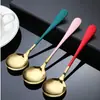 Celebridad en línea coreana cuchara linda para el hogar para adultos de acero inoxidable engrosado cuchara redonda creativa ins cuchara para postre