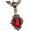 Nuevo collar gótico de cristal rubí de comercio exterior transfronterizo cadena doble de plata antigua collar de vampiro para mujer