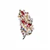 Broche de Hoja de Cristal Retro Nuevo 2024 Pin de Corsage de Lujo de Alta Gama para Mujer Accesorios de Traje Elegantes de Moda