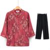 Ropa de Verano Fina de Primavera y Otoño para la Abuela, Camisas para Mujeres de Mediana Edad y Mayores, Ropa para Ancianas de 70 Años, Traje de Manga Tres Cuartos para Madre