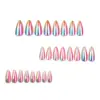 Revestimento colorido para unhas artísticas, unhas curtas de amêndoa, atacado de unhas vestíveis transfronteiriças na Europa e nos Estados Unidos