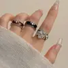 Anillo Coreano Nuevo de Esmalte con Goteo de Aceite Flor de Cruz, Nicho de Lujo Ligero con un Toque de Alta Gama, Anillo Abierto Dulce y Fresco