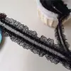 Renda elástica bilateral preta e branca de 5 cm de largura, acessórios de renda, gola, punhos, decoração DIY feita à mão para bonecas