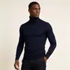 Suéter de cuello alto para hombre 2026 transfronterizo otoño e invierno corte ajustado tejido capa base color liso elástico ropa interior en stock venta al por mayor