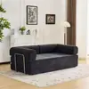 Sofá-cama de tecido dobrável e removível, lavável, de uso duplo, compactado a vácuo, para a sala de estar, modular, adequado para dormir e relaxar, sofá reto Teddy