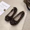 Zapatos Planos de Invierno Estilo Coreano de Lunares, Enteros, de Ponerse, Boca Baja, Suela Suave, Calentitos de Felpa, Mocasines para Mujer, Invierno 2026