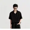 Camisa Retro 2026 para Hombre Ropa de Verano Estilo Hong Kong Estudiante Holgado Diseño de Nicho Interesante Nueva Ropa para Hombre Top para Abrigo