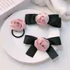 Pinza para el pelo con lazo de rosa rosa para mujer, elegante de alta calidad, estilo Chanel, pinza para flequillo de rosa, pinza lateral, accesorios para el cabello