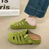 Pantuflas de Exterior para Mujer Estilo Birkenstock de Suela Blanda, Nuevo Modelo Primavera/Verano 2026, Sandalias Abiertas Caladas, Zapatillas de Media Caña Casuales de Suela Gruesa