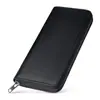 Nueva Cartera Larga Popular para Hombre con Cremallera de Cuero Genuino del Fabricante, Cartera para Guardar en Casa con Cremallera de Madera de Haya, Cartera Multifuncional