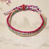 Pulsera tejida con hilo de oro estilo antiguo Tres Vidas Tres Mundos, Colgante de hilo rojo para el año de nacimiento, Accesorio de pulsera de bola bordada, Decoración pequeña terminada